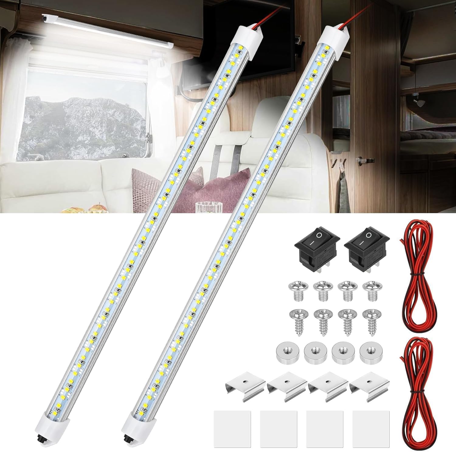 HUAZIZ – Lot De 15 LEDs 2835 Blanc Chaud 1,7 Cm Avec Câble 15 Cm – 12-18 V – Pour Maquettes Et Maisons De Poupée