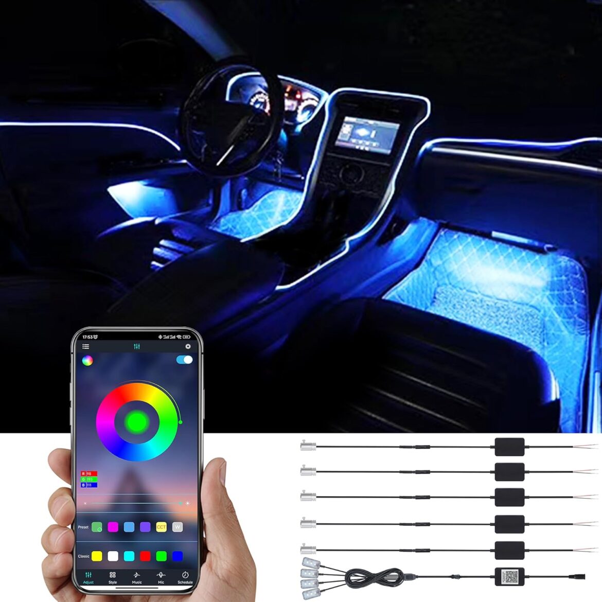 Les meilleures options d&rsquo;éclairage LED pour transformer l&rsquo;intérieur de votre voiture 🚗✨